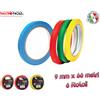 LC ADESIVI 12 Pz NASTRO SIGILLA SACCHETTI 9 mm x 66 mt vari colori PER SIGILLATRICE