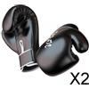 2X Guanti Da Allenamento Boxe Sparring Muay Thai Punching Bag Mitts 8oz_Black