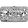 Peanuts Hinged Wallet Snoopy Poses and Daisy Flowers Collage Black/Grays/White