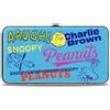 Peanuts Hinged Wallet PEANUTS Charlie Brown Snoopy and Woodstock Typography Collage Blue