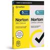 NORTON 360 DELUXE 2026 + ULTIMATE UTILITIES ANTITRUFFA 5 DISPOSITIVI 50GB BACKUP
