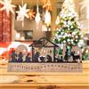 Calendario dell'Avvento in legno con numeri decorativi, data, presepe