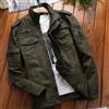 Giacca Uomo Slim Fit Verde Militare Con Tasconi E Colletto Alto N0FP0