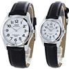Citizen Q&Q H008H009-304 Solar Pair Watch Set Cinturino in pelle bianco e nero