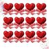 Reusable Red Heart Paper Lollipop Cards for Children's Party Decoration