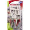 Fischer EasyHook Round 8, set da 4 Ganci Tondi e 4 Tasselli DuoPower 8 x 40 mm, Montaggio Facile e Veloce Senza uso di Pinze su Muro, Cartongesso, Mattoni Forati, Cemento, Legno, Soffitto, 557924