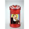 Lumino Votivo Padre Pio 2 Pezzi Candela di Cera Votiva Antivento Cimitero