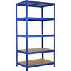 Ribelli Scaffali per Carichi Pesanti, 180 x 90 x 60 cm, Scaffalatura a 5 Ripiani Regolabili, Scaffale Metallo Garage, Portante 875 kg, Scaffale per Magazzini, Cucine, Senza Viti, Blu