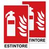 Agricom Cartello Estintore, Kit 2 Pezzi 9,5 x 17 cm in Polipropilene 0,5 mm, Segnaletica