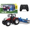 LEAN TOYS Trattore radiocomandato con rullo e ruote in gomma da 2,4 G