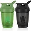 AOOWU Shaker per Proteine, 2 Pcs Shaker Proteico 350 ML con Sfera di Miscelazion