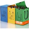 Lifewit Set di 3 Borse Raccolta Differenziata 45 L, Bidoni Differenziata Interno