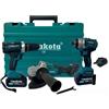 makota Kit 3 in 1 Trapano Avvitatore + Avvitatore a Impulsi + Smerigliatrice a Batteria