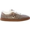 BACK 70 Sneaker Smart Velvet Strass suede beige taupe con strass charm cuore Fod