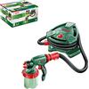 Bosch Sistema a spruzzo di vernice per casa e giardino PFS 5000 E (2 serbatoi di vernice da 1000 ml, ugello per pittura da parete (bianco), vernici (grigio)/lacche (nero), filtro per vernice