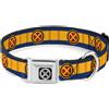 Marvel Comics Dog Collar XMB-X-Men Icon Black/Silver Gradient X-Men Cyclops Utility Strap Blue