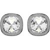 SWAROVSKI 5751325 ORECCHINI A CLIP UNA ANGELIC, TAGLIO CUSHION, BIANCHI, PLACCAT