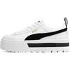 PUMA Scarpe da ginnastica Puma Mayze Lth da donna, taglia 38, in pelle bianca con pla