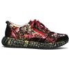 Laura Vita Burton-43 Scarpe Trainer Donna Gotiche Floreali Bordeaux