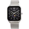Casio Orologio analogico standard Casio fasi lunari cinturino in rete metallica mod...