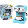 LEAN TOYS Macchina da caffè giocattolo, elettrodomestici, acqua, vapore, turchese
