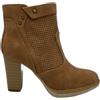 Queen Helena Donna Scarpe X30-114 Tronchetto Tacco Cuoio