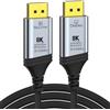 PremiumCord 8K Cavo Ottico DisplayPort 1.4 Maschio/Maschio, Lunghezza 30 m | 32,4 Gbit/s, Video 8K a 60Hz / 4K a 240Hz, Connettori Placcati in Oro e Sovrastampati, Colore: Nero + Argento
