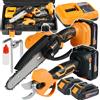 BLACK Kit Potatura 2 in 1 Cesoia Forbice e Mini Motosega 6'' a Batteria Carica Rapida