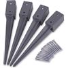 Relaxdays - Supporti a battere in acciaio inox, per travi in legno 80x80 mm | antracite, set da 4, lunghezza 750 mm