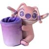 CERDÁ LIFE'S LITTLE MOMENTS Portapenne in peluche Stitch Angel unisex, organizer da scrivania per bambini, morbido, 100% poliestere, design rosa e lilla, con portapenne, licenza ufficiale Disney, per scuola e regalo