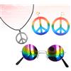 3Pcs Durable Reusable Peace Sign Pendant Necklace Earrings Colorful Set