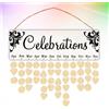 Wooden Birthday Reminder Calendar Family Birthday Board Black Decor Wall Art