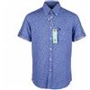 HARMONT & BLAINE Camicia Uomo Taglia M Blu A Quadri Bottoni Manica Corta