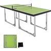 HOMCOM Tavolo da Ping Pong Pieghevole con Rete da Gioco 182x91x76cm Verde
