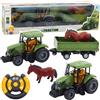 LEAN TOYS Trattore radiocomandato RC con rimorchio e set di cavalli