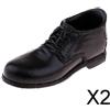2x 1/6 Scarpe Stringate Da Uomo Accessori Scarpe in Pelle per Action Figure Da