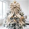 Fiocco albero tela artigianale rustico decorazione natalizia misura 12,6 x 27,56