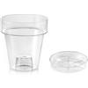 VASO TRASPARENTE PER ORCHIDEE CON SUPPORTO DIAMETRO CM 16 IDEALE PER PIANTE FIOR