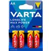 VARTA Batteria alcalina LONGLIFE MAX POWER AA LR06 4 UDS 50,5 MM (20UD)