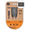 TECH ONE TECH Caricatore da rete doppio con cavo USB-C in nylon 2,4 A 12 W