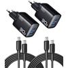 INIU Caricatore USB C, 30W GaN Caricabatterie Carica Rapida con 1.5m Cavo