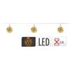 Catena luminosa a batterie a luce calda con sfere per interni 10-LED 1,3 M