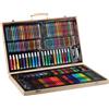 Valigetta artistica in legno con matite, pennarelli e acquerelli 180 PCS