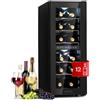 Klarstein Shiraz Cantinetta Vino Nero 12 Bottiglie 42 L Doppia Temperatura Frigo