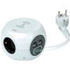 Multipresa a 3 prese con 4 porte USB e ricarica wireless COMBIBALL-3680W 16 A 1,