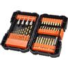 BLACK+DECKER Set di punte e punte da trapano in titanio da 41 pezzi