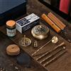 TUDMOEOL Kit bruciatore di incenso in polvere con incensiere in ottone, strumenti per cen