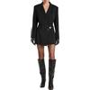 Simona Corsellini abito corto robe manteau con spilla nero