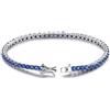 Idee Preziose Gioielli Bracciale Tennis Uomo Donna Argento 925 Zirconi Pietre Blu Zaffiro Brillanti 3mm