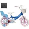 Denver Bici 12''-14''-16'' FROZEN con Cestino- Porta Bambole e Rotelle/Stabilizzatori
